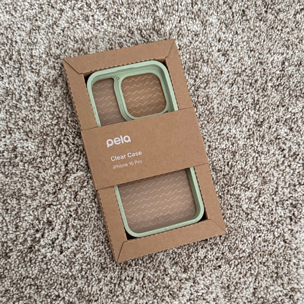 Clear iPhone 16 Pro Case with Sage Green Ridge
